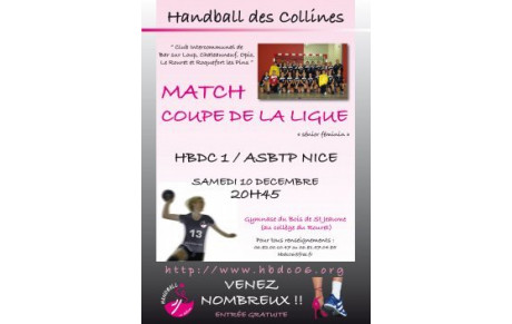 Nos séniores en lice pour la Coupe de la Ligue